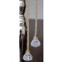 Christmas hanging ornament Cord TAYLER with acrylic balls, gold, 16"/40cm, Ø1.2"/3cm