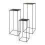 Metal flower stand ULAAKA, 3 pieces, black, 7"x7"x20"/19x19x50cm, 9"x9"x24"/22x22x60cm, 10"x10"x28"/25x25x70cm