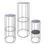 Metal flower stand VAHDINA, 3 pieces, black, 8"x18"/21x45cm, 9"x22"/24x57cm, 11"x28"/28x70cm