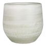 Ceramic pot DELTA with grooves, light grey-white, 5.5"/14cm, Ø6"/16cm