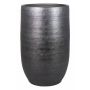 Ceramic vase AGAPE with texture, black, 16"/40cm, Ø10"/26cm
