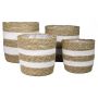Plant basket PUMBA, 4 pieces, beige-white, 7"-11"/18-27cm, Ø7"-11"/18-27cm