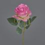 Artificial rose flower SIMONY, pink-pink, 18"/45cm, Ø 3.1"/8cm