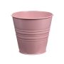 Round zinc pot MICOLATO with grooves, pink, 4.7"/12cm, Ø5.3"/13,5cm