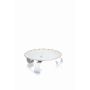 Metal candle holder SARDOS with spike, for candles Ø2"/5cm, white-gold, Ø3.1"/8cm