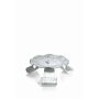 Metal candleholder RAQUEL with spike, for candles Ø2"-2.4"/5-6cm, white-silver, Ø4"/10cm