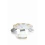 Metal candleholder RAQUEL with spike, for candles Ø2.8"-3.1"/7-8cm, white-gold, Ø4.7"/12cm