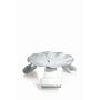 Metal candleholder RAQUEL with spike, for candles Ø2.8"-3.1"/7-8cm, white-silver, Ø4.7"/12cm