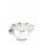 Metal candleholder RAQUEL with spike, for candles Ø4"/10cm, white-gold, Ø5.5"/14cm