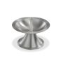 Brass candlestick OLIVERIO with spike, for candles Ø2"-2.4"/5-6cm, nickel plated, matt brushed, silver, 2"/5cm, Ø3.5"/9cm