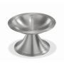 Brass candlestick OLIVERIO with spike, for candles Ø2.8"-3.1"/7-8cm, nickel plated, matt brushed, silver, 2.6"/6,5cm, Ø4.3"/11cm