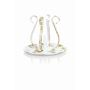 Vintage metal candlestick ISTREDD with spike, for candles, gold-white, 8,5cm, Ø10cm