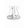 Vintage metal candlestick ISTREDD with spike, for candles, silver-white, 8,5cm, Ø10cm