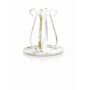 Vintage metal candlestick ISTREDD with spike, for candles, gold-white, 10cm, Ø11cm