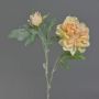 Silk peony MALINE, snow, salmon, 24"/60cm, Ø 4.7"/12cm