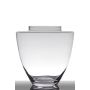 Floor vase of glass LACEY, conical/round, clear, 14"/35cm, Ø14"/35cm