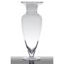 Floor vase of glass KENDRA on pedestal, conical/round, clear, 13"/32cm, Ø5"/12,5cm