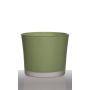 Flower pot ALENA FROST, cylinder/round, grass green matt, 4.9"/12,5cm, Ø5.7"/14,5cm
