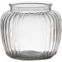 Candle glass NOLAN, ball/round, clear, 5.1"/13cm, Ø6"/15cm