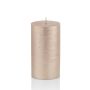 Block candle / Christmas candle MATHILDA, rose gold, 3.5"/9cm, Ø2.3"/5,8cm, 33h - Made in Germany