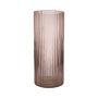 Modern glass vase SORCHA with grooves, pale pink-clear, 30cm, Ø12,5cm