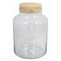 Glass container DOGAN, cork lid, cylinder/round, clear, 12"/29,5cm, Ø8"/21cm