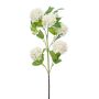 Artificial snowball branch FONTE, cream, 30"/75cm