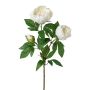 Artificial flower branch Peony SLORVE, white, 28"/70cm