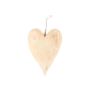 Decorative wooden heart for hanging LESLEY, natural, 4"x1.6"x4.9"/10x4x12,5cm