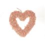 Decorative heart wreath MADISSON made of Iceland moss, for hanging, pink, 2"/5cm, Ø12"/30cm