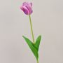 Fake flower Tulip PJASSINA, violet-white, 26"/65cm