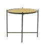 Round industrial side table AMARACHI, brown-black, 13"/32cm, Ø13"/34cm