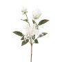 Artificial flower branch Chrysanthemum MIRANE, white, 28"/70cm