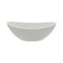Oval bowl KENNYA with grooves, synthetic, white, 14"x6"x5.5"/36x16x14cm