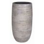Ceramic vase AGAPE with texture, white-brown, 20"/50cm, Ø10"/26cm