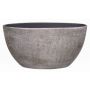 Oval ceramic pot AGAPE with texture, white-brown, 19"x8"x10"/49x20x25cm