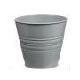 Round zinc pot MICOLATO with grooves, jade green, 4.7"/12cm, Ø5.3"/13,5cm