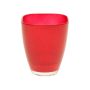 Square vase YULE made of glass, red, 6.7"x5.3"x5.3"/17x13,5x13,5cm,