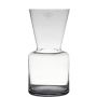 Modern vase FAHSAI, made of glass, clear, 12"/30cm, Ø6"/15cm