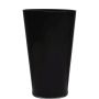 Conical flower vase ANNA EARTH made of glass, black, 16"/40cm, Ø10"/25cm