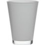Conical flower vase ANNA EARTH made of glass, white, 6"/15cm, Ø4.3"/11cm