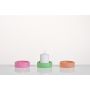 Glass candle plate ARBENITA, pink, 3cm, Ø9,5cm