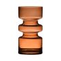 Fancy glass vase TAMLIN, orange-brown-clear, 6.7"/17cm, Ø 3.5"/9cm