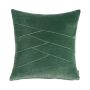 Cuddly velvet cushion NOELANI, diagonal decorative stitching, dark green, 18"x18"/45x45cm