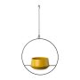 Hanging pot made of metal QUINLEE, metal ring, yellow-black, 14"x7"x28"/36x18x70cm