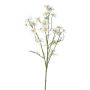 Artificial flower branch Chamomile WISOP, white, 30"/75cm