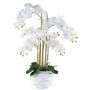 False Phalaenopsis orchid STONFER, white decorative pot, white, roots, 3ft/90cm