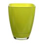 Square vase YULE made of glass, apple-green, 5.3"x5.3"x7"/13,5x13,5x17cm