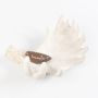 Decorative elk antler bowl WIBE, plastic, handmade, white, 9"x6.7"x3.9"/x22x17x10cm