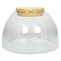 Storage jar with cork lid MARENO, transparent, 6.7"/17 cm, Ø 9"/24 cm